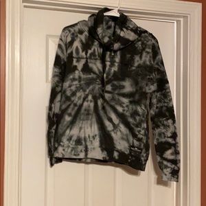 Black and gray high necked sweatshirt